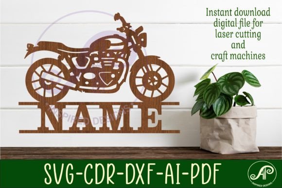 Download Motorbike Name Sign Svg Laser Cut File - Motorbike name sign Collection