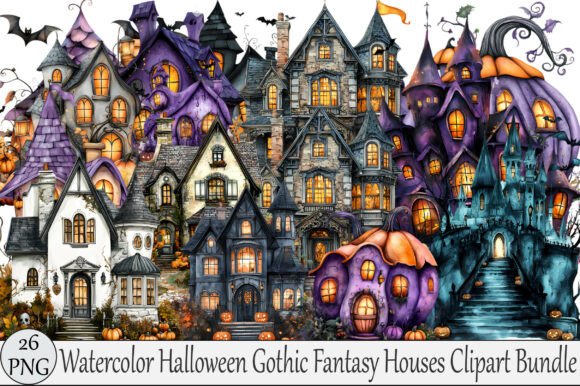 Download Watercolor Halloween Gothic Fantasy - Fantasy Collection