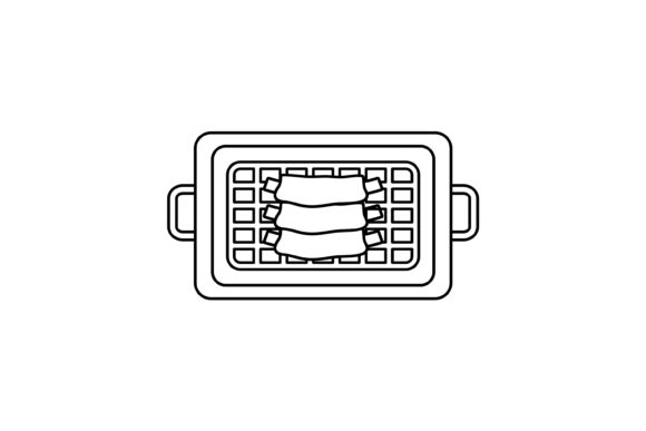 Download Food Icon Grilled Ribs Outline Design - Premium Resources