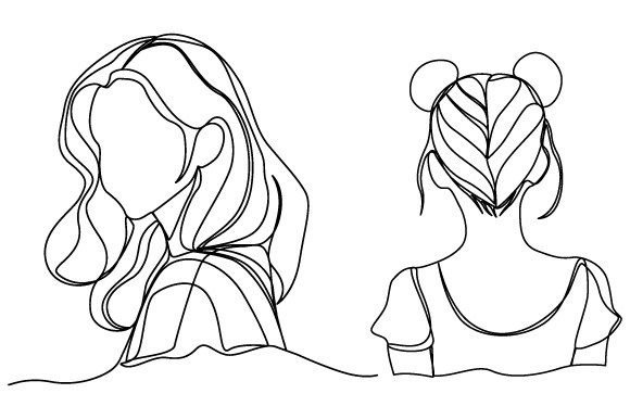 Download Girl Continuous Outline Design - Premium Resources