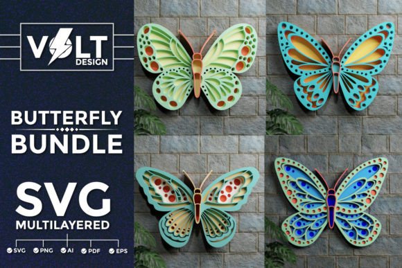 Download Butterfly 3D SVG Multilayered Bundle - 3d svg Collection