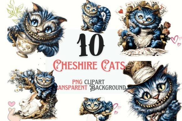 Download Cheshire Cat Ink Fantasy PNG Bundle - Fantasy Collection