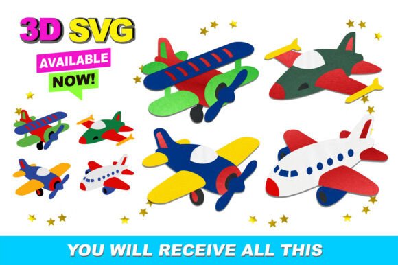 Download Airplanes Elements 3D SVG - 3d svg Collection