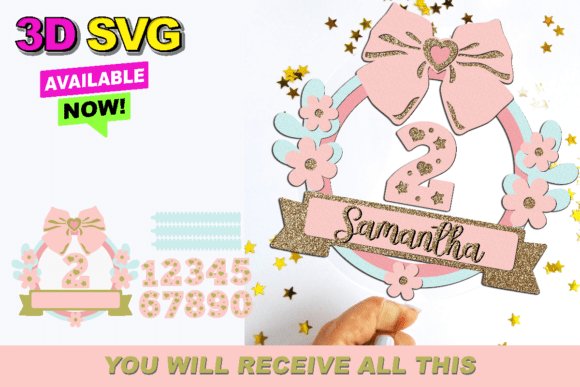 Download Coquette Shaker Cake Topper 3D SVG - 3d svg Collection