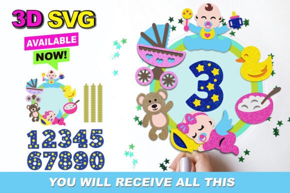 Download Baby Cake Topper 3D SVG - 3d svg Collection