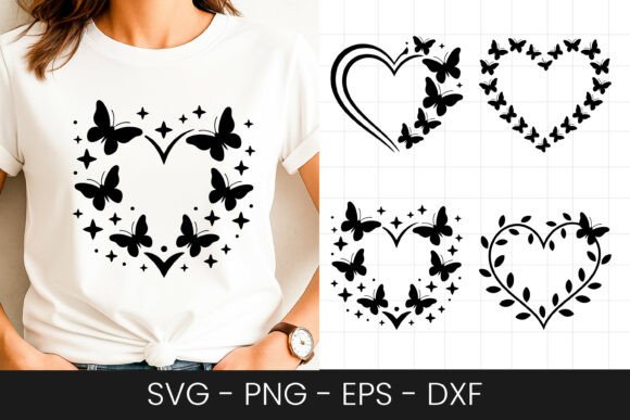 Download Butterfly Heart Outline Design SVG PNG - Outline design Collection