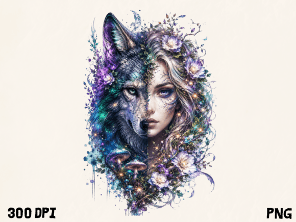 Download Fantasy Wolf Woman Portrait PNG - Fantasy Collection