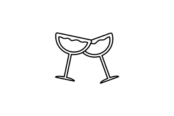 Download Twin Glass Party Icon Outline Design - Premium Resources