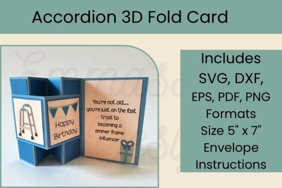 Download 3D SVG Accordion Fold Birthday Card - 3d svg Collection