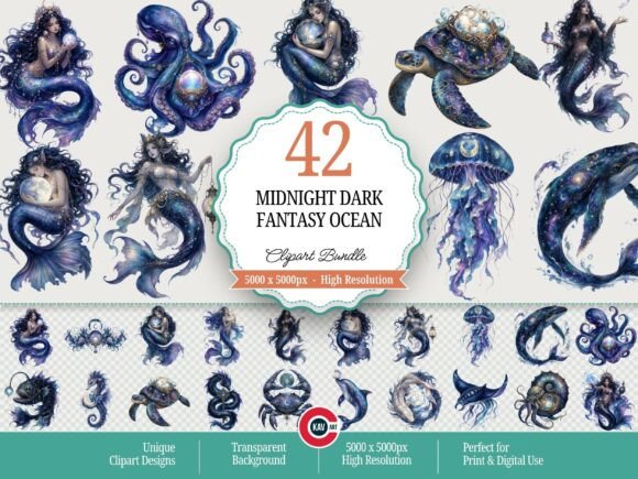 Download Midnight Magic Dark Fantasy Ocean PNGs - Fantasy Collection